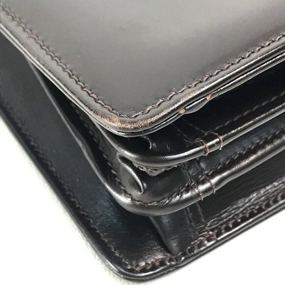 GUCCI Old Gucci accordion One handle Hand Bag Leather Brown x GoldHardware - Picture 4 of 13